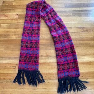 Vintage Aris Red and Blue Patterned Scarf